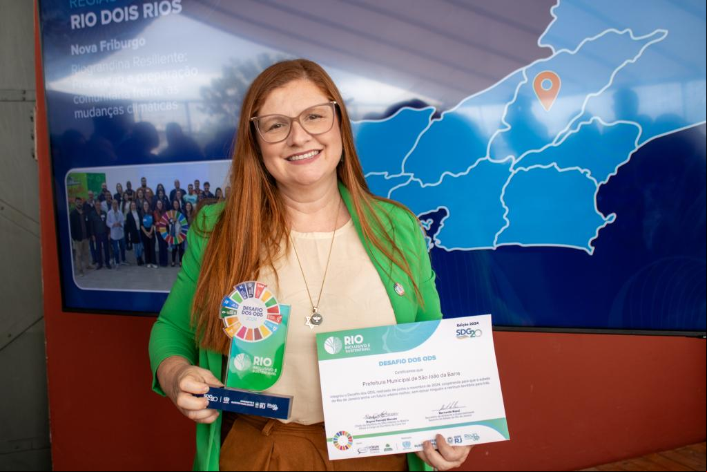 Marcela Toledo, Secretaria Municipal de Meio Ambiente e Serviços Públicos de São João da Barra, participante premiada do Desafio dos ODS. Foto: © David Morais/ONU-Habitat
