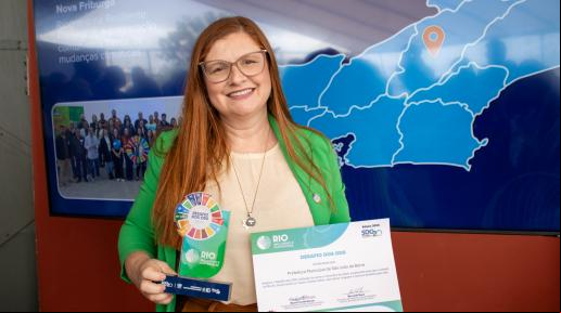 Marcela Toledo, Secretaria Municipal de Meio Ambiente e Serviços Públicos de São João da Barra, participante premiada do Desafio dos ODS. Foto: © David Morais/ONU-Habitat